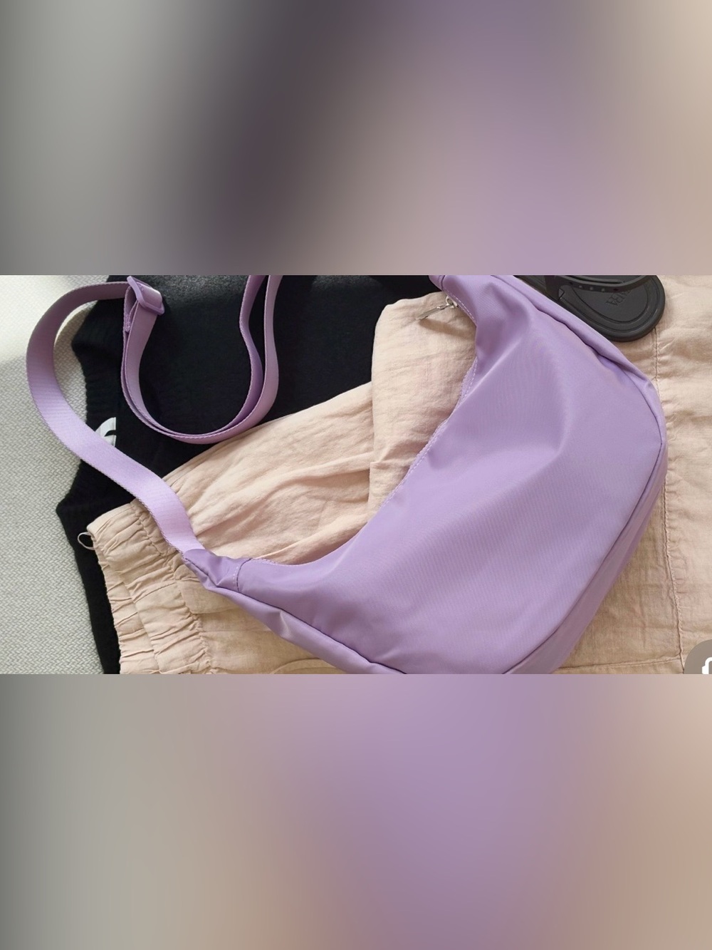 FabLou London Lilac Nylon Luna Bag
